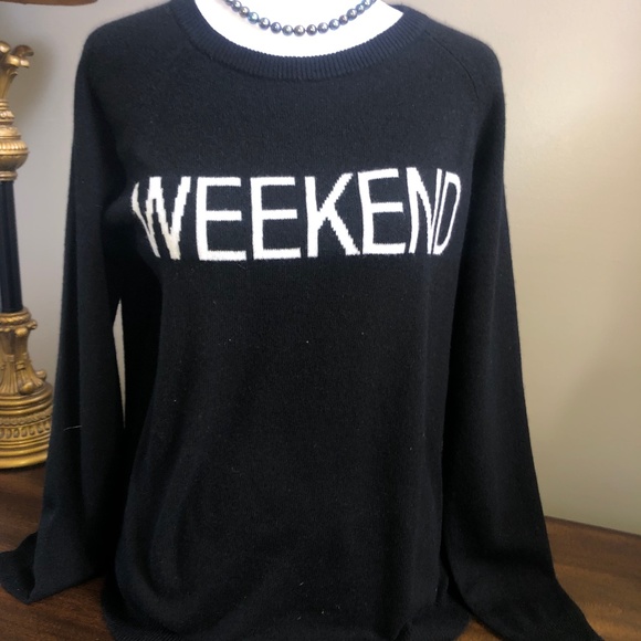 NWT Philosophy Weekend Cashmere Black Sweater Med - Picture 2 of 8